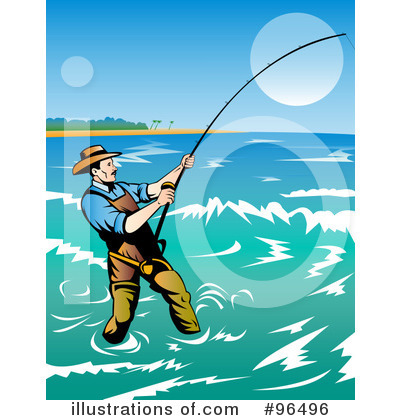 Royalty-Free (RF) Fishing Clipart Illustration by patrimonio - Stock Sample #96496