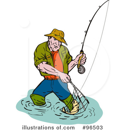 Royalty-Free (RF) Fishing Clipart Illustration by patrimonio - Stock Sample #96503