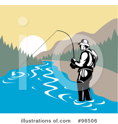 Royalty-Free (RF) Fishing Clipart Illustration by patrimonio - Stock Sample #96506