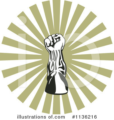 Royalty-Free (RF) Fist Clipart Illustration by patrimonio - Stock Sample #1136216
