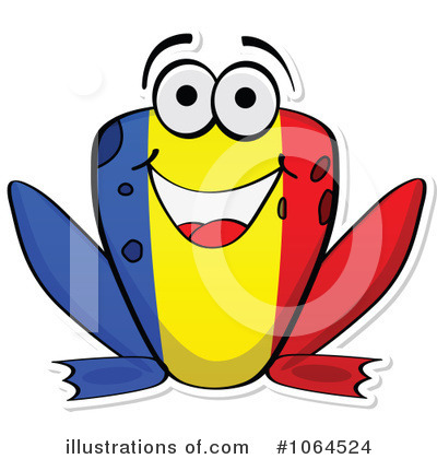 Royalty-Free (RF) Flag Frog Clipart Illustration by Andrei Marincas - Stock Sample #1064524