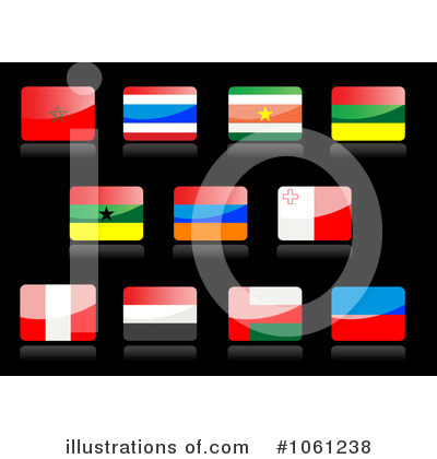 Royalty-Free (RF) Flag Icons Clipart Illustration by Vector Tradition SM - Stock Sample #1061238