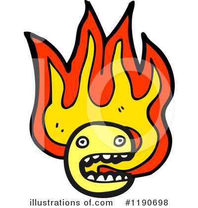 Flaming Face Clipart #1190698 by lineartestpilot