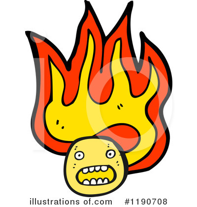 Flaming Face Clipart #1190708 by lineartestpilot