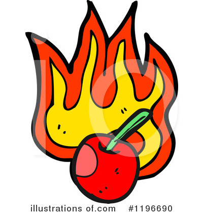 Flaming Cherry Design Clipart #1196690 by lineartestpilot