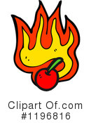 Flaming Cherry Design Clipart #1196816 by lineartestpilot