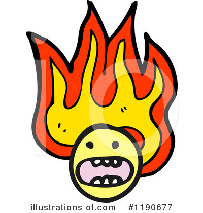 Royalty-Free (RF) Flaming Face Clipart Illustration by lineartestpilot - Stock Sample #1190677