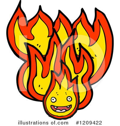 Royalty-Free (RF) Flaming Face Clipart Illustration by lineartestpilot - Stock Sample #1209422