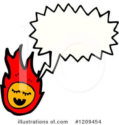 Flaming Face Clipart #1209454 by lineartestpilot