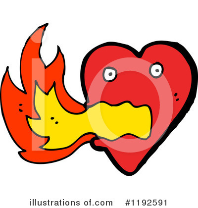 Royalty-Free (RF) Flaming Heart Clipart Illustration by lineartestpilot - Stock Sample #1192591