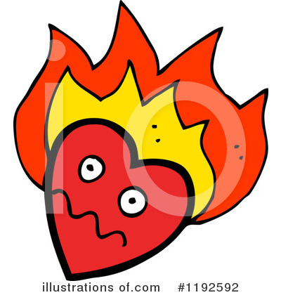 Royalty-Free (RF) Flaming Heart Clipart Illustration by lineartestpilot - Stock Sample #1192592