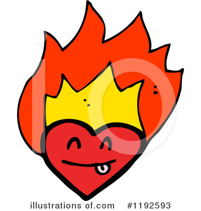 Royalty-Free (RF) Flaming Heart Clipart Illustration by lineartestpilot - Stock Sample #1192593