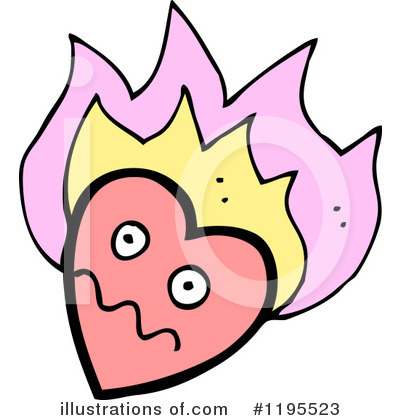 Royalty-Free (RF) Flaming Heart Clipart Illustration by lineartestpilot - Stock Sample #1195523