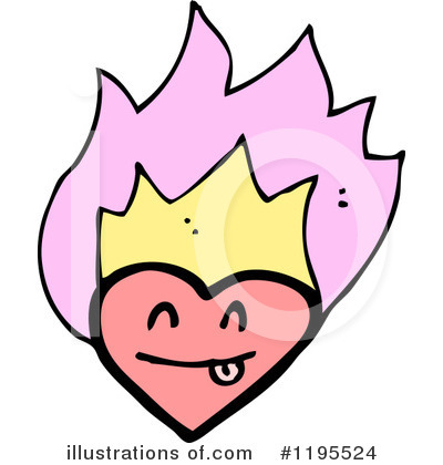 Royalty-Free (RF) Flaming Heart Clipart Illustration by lineartestpilot - Stock Sample #1195524