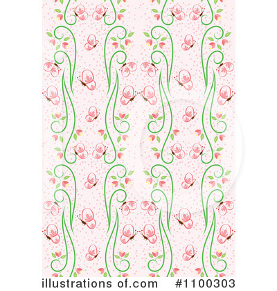 Royalty-Free (RF) Floral Background Clipart Illustration by Cherie Reve - Stock Sample #1100303