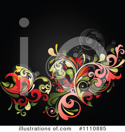 Royalty-Free (RF) Floral Background Clipart Illustration by OnFocusMedia - Stock Sample #1110885