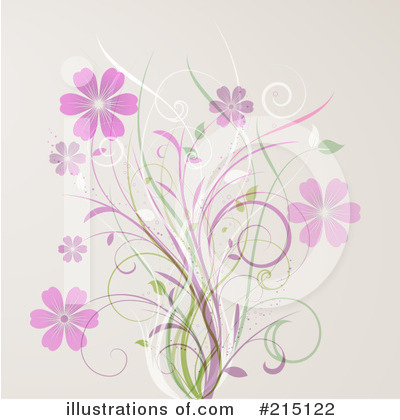 Royalty-Free (RF) Floral Background Clipart Illustration by KJ Pargeter - Stock Sample #215122