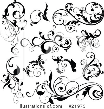 Royalty-Free (RF) Floral Elements Clipart Illustration by OnFocusMedia - Stock Sample #21973