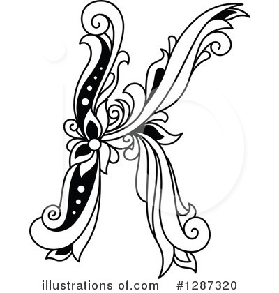 Royalty-Free (RF) Floral Letter Clipart Illustration by Vector Tradition SM - Stock Sample #1287320