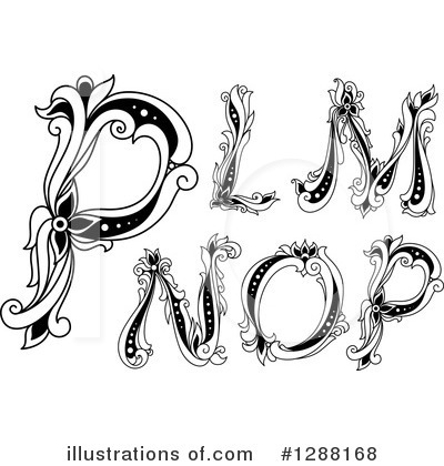 Royalty-Free (RF) Floral Letter Clipart Illustration by Vector Tradition SM - Stock Sample #1288168