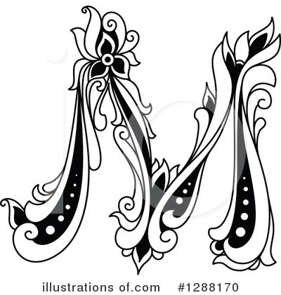 Royalty-Free (RF) Floral Letter Clipart Illustration by Vector Tradition SM - Stock Sample #1288170