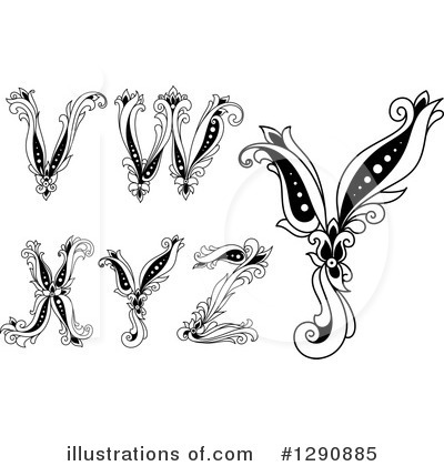Royalty-Free (RF) Floral Letter Clipart Illustration by Vector Tradition SM - Stock Sample #1290885