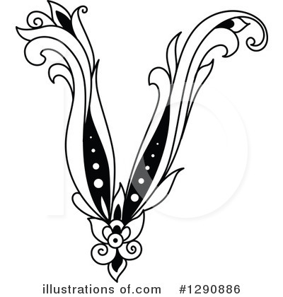 Royalty-Free (RF) Floral Letter Clipart Illustration by Vector Tradition SM - Stock Sample #1290886