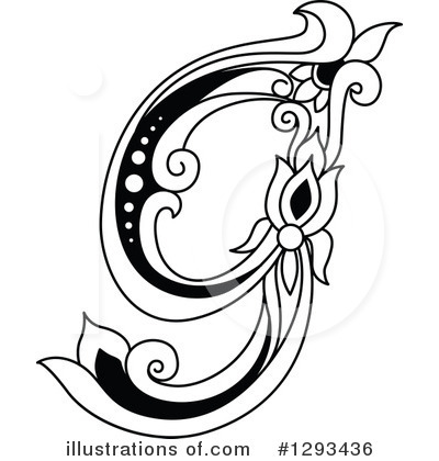 Royalty-Free (RF) Floral Letter Clipart Illustration by Vector Tradition SM - Stock Sample #1293436