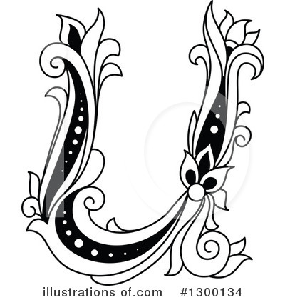 Royalty-Free (RF) Floral Letter Clipart Illustration by Vector Tradition SM - Stock Sample #1300134