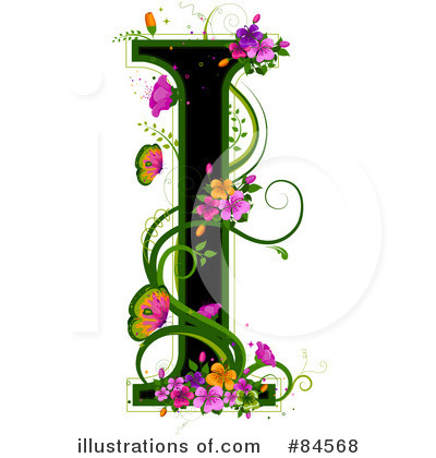 Royalty-Free (RF) Floral Letter Clipart Illustration by BNP Design Studio - Stock Sample #84568