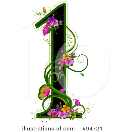 Royalty-Free (RF) Floral Number Clipart Illustration by BNP Design Studio - Stock Sample #94721
