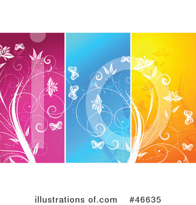 Royalty-Free (RF) Floral Panels Clipart Illustration by KJ Pargeter - Stock Sample #46635
