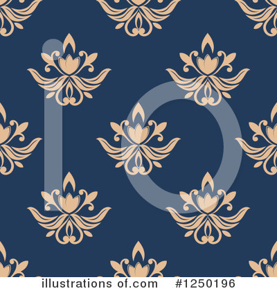 Royalty-Free (RF) Floral Pattern Clipart Illustration by Vector Tradition SM - Stock Sample #1250196