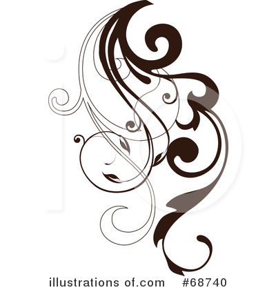 Royalty-Free (RF) Floral Scroll Clipart Illustration by OnFocusMedia - Stock Sample #68740