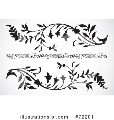 Royalty-Free (RF) Floral Scroll Clipart Illustration by BestVector - Stock Sample #72201