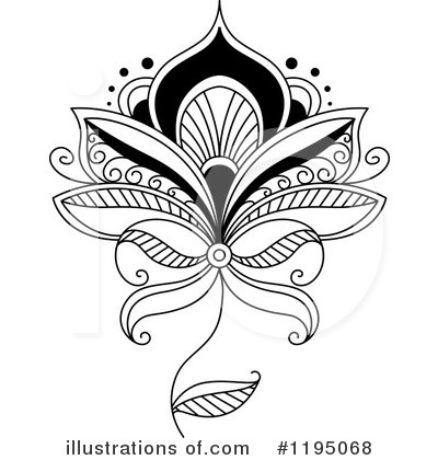 Henna Flower Clipart #1195068 by Vector Tradition SM