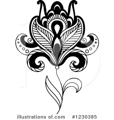 Royalty-Free (RF) Flower Clipart Illustration by Vector Tradition SM - Stock Sample #1230385