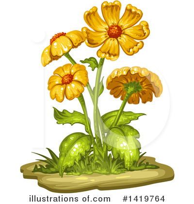 Royalty-Free (RF) Flower Clipart Illustration by merlinul - Stock Sample #1419764