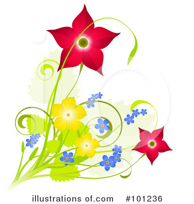 Royalty-Free (RF) Flowers Clipart Illustration by Oligo - Stock Sample #101236