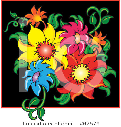 Royalty-Free (RF) Flowers Clipart Illustration by Pams Clipart - Stock Sample #62579