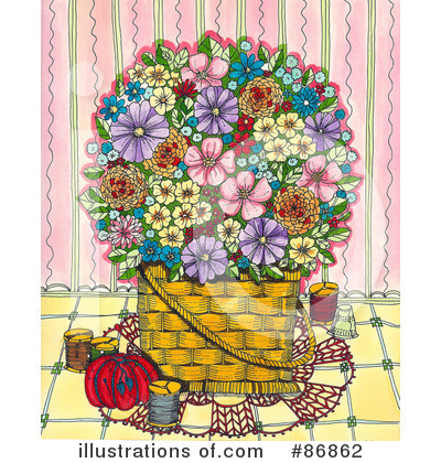 Royalty-Free (RF) Flowers Clipart Illustration by Maria Bell - Stock Sample #86862