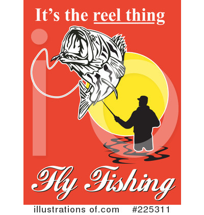 Royalty-Free (RF) Fly Fishing Clipart Illustration by patrimonio - Stock Sample #225311