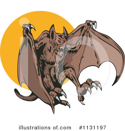 Flying Bats Clipart #1131197 by patrimonio