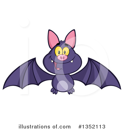 Royalty-Free (RF) Flying Bat Clipart Illustration by Hit Toon - Stock Sample #1352113