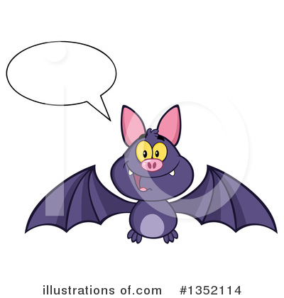 Royalty-Free (RF) Flying Bat Clipart Illustration by Hit Toon - Stock Sample #1352114