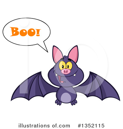 Flying Bat Clipart #1352115 by Hit Toon
