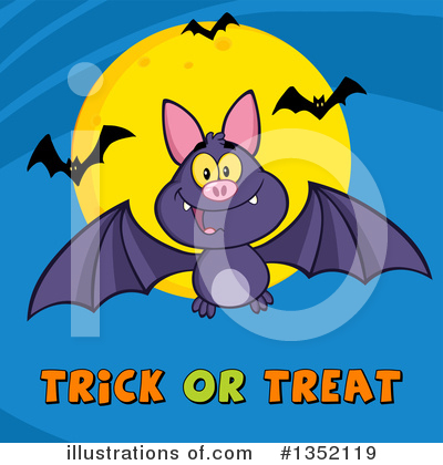 Royalty-Free (RF) Flying Bat Clipart Illustration by Hit Toon - Stock Sample #1352119