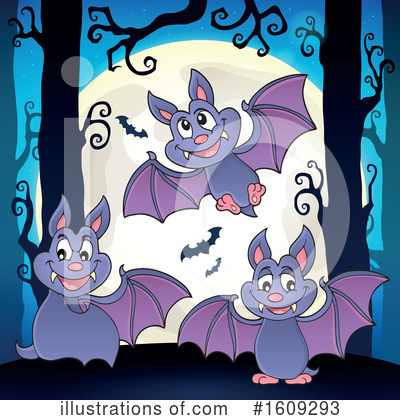 Royalty-Free (RF) Flying Bat Clipart Illustration by visekart - Stock Sample #1609293