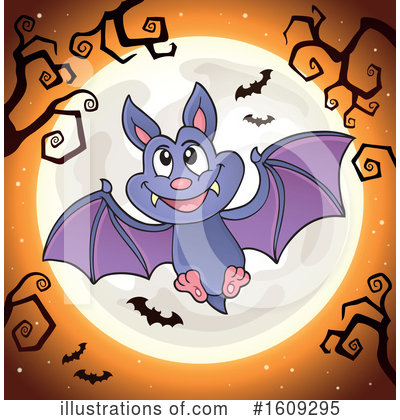 Royalty-Free (RF) Flying Bat Clipart Illustration by visekart - Stock Sample #1609295