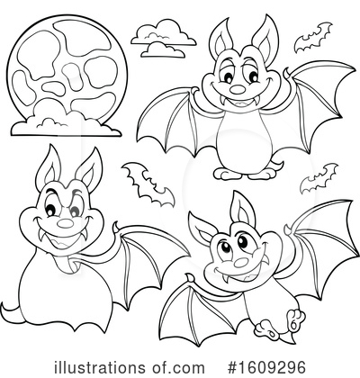Royalty-Free (RF) Flying Bat Clipart Illustration by visekart - Stock Sample #1609296